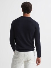 Reiss Navy Monarch Crew Neck 100% Cashmere Jumper - Image 5 of 7