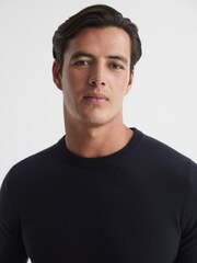 Reiss Navy Monarch Crew Neck 100% Cashmere Jumper - Image 6 of 7