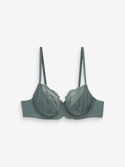 White Floral Print/Sage Green Non Pad Full Cup Bras 2 Pack - Image 8 of 11