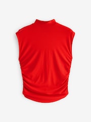 Red Sleeveless High Neck Top - Image 5 of 6