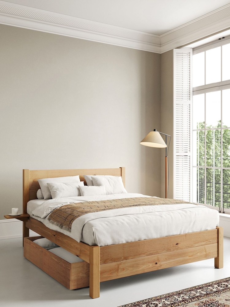 Get Laid Beds Honey Oxford Square Leg Solid Wood Bed Combo - Image 1 of 3