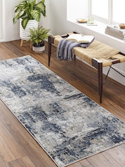 LIVABLISS Blue Jolie Abstract Moderne Marble Runner - Image 1 of 7