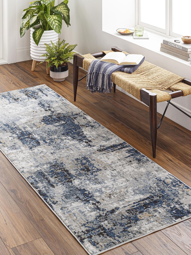 LIVABLISS Blue Jolie Abstract Moderne Marble Runner - Image 1 of 7 LIVABLISS Blue Jolie Abstract Moderne Marble Runner - Image 1 of 7