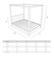 Get Laid Beds Cinnamon Low Four Poster Square Leg Solid Wood Bed - Image 2 of 2