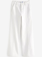 Ecru White Tailored Wide Leg Jeans - Image 5 of 6