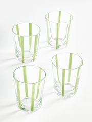 Jasper Conran London Green Set of 4 Short Tumbler Glasses - Image 3 of 5