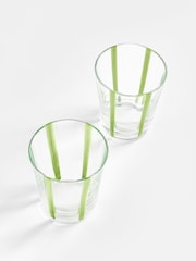 Jasper Conran London Green Set of 4 Short Tumbler Glasses - Image 4 of 5