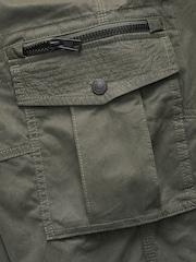 Khaki Green Long Length Belted Cargo Shorts - Image 8 of 9