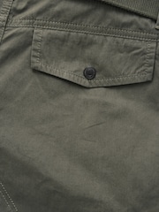 Khaki Green Long Length Belted Cargo Shorts - Image 9 of 9