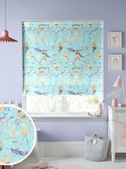 Voyage Aqua Blue Kids Mermaids Party Made To Measure Roman Blind - Image 1 of 6
