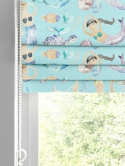 Voyage Aqua Blue Kids Mermaids Party Made To Measure Roman Blind - Image 2 of 6