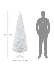 Homcom White 6ft Artificial Christmas Tree - Image 5 of 5