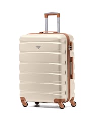 Flight Knight Cream Medium Hardcase Lightweight Check In Suitcase With 4 Wheels - Image 1 of 7