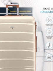 Flight Knight Cream Medium Hardcase Lightweight Check In Suitcase With 4 Wheels - Image 2 of 7