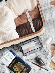 Flight Knight Cream Medium Hardcase Lightweight Check In Suitcase With 4 Wheels - Image 3 of 7