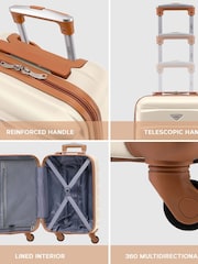 Flight Knight Cream Medium Hardcase Lightweight Check In Suitcase With 4 Wheels - Image 5 of 7