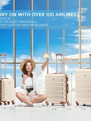 Flight Knight Cream Medium Hardcase Lightweight Check In Suitcase With 4 Wheels - Image 6 of 7