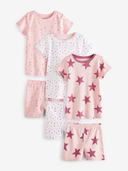 Pink Star Short Pyjamas 3 Pack (9mths-16yrs) - Image 1 of 3