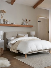 Tweedy Plain Light Natural Hove Upholstered Bed Frame - Image 1 of 7