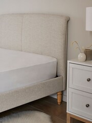 Tweedy Plain Light Natural Hove Upholstered Bed Frame - Image 3 of 7