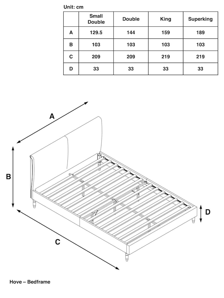 Tweedy Plain Light Natural Hove Upholstered Bed Frame - Image 7 of 7