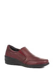 Loretta Red Leather Slip-On Shoes - Image 2 of 5