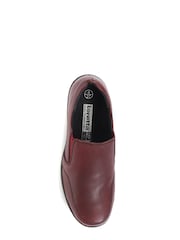 Loretta Red Leather Slip-On Shoes - Image 4 of 5