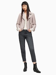 AllSaints Natural Dalby Biker Jacket - Image 4 of 5