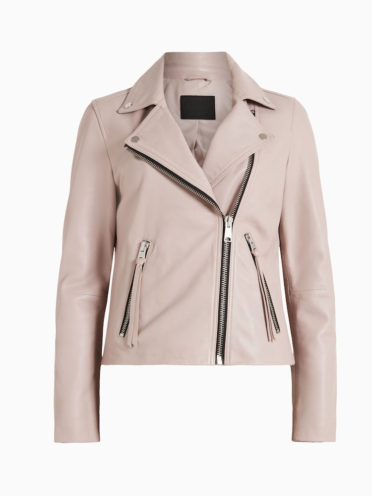 AllSaints Natural Dalby Biker Jacket - Image 5 of 5