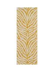 LIVABLISS Yellow City Animal Print Zebra Boho Runner - Image 1 of 6