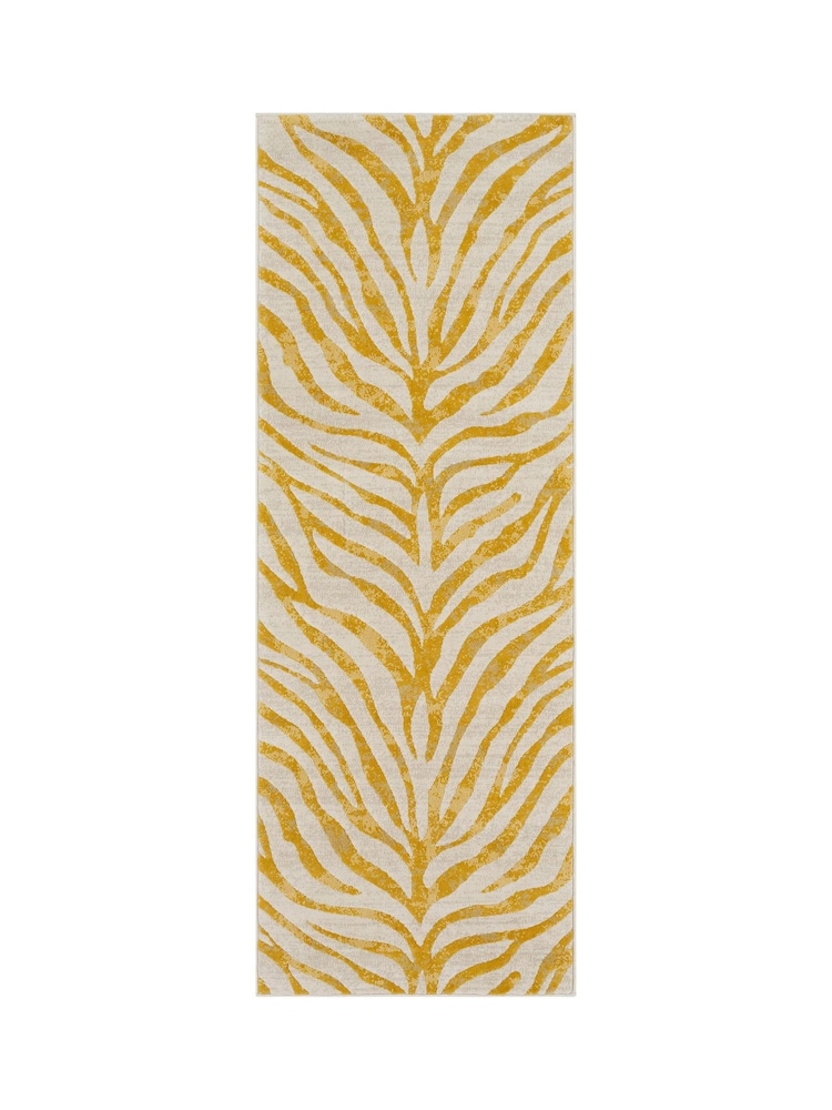LIVABLISS Yellow City Animal Print Zebra Boho Runner - Image 1 of 6 LIVABLISS Yellow City Animal Print Zebra Boho Runner - Image 1 of 6