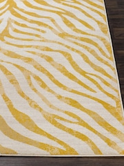 LIVABLISS Yellow City Animal Print Zebra Boho Runner - Image 2 of 6