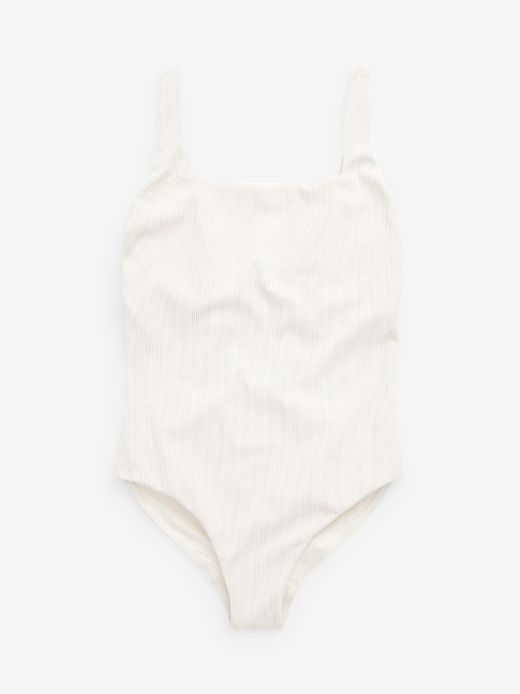 Ecru Texture Tummy Control DD+ Square Neck Swimsuit - Image 5 of 5