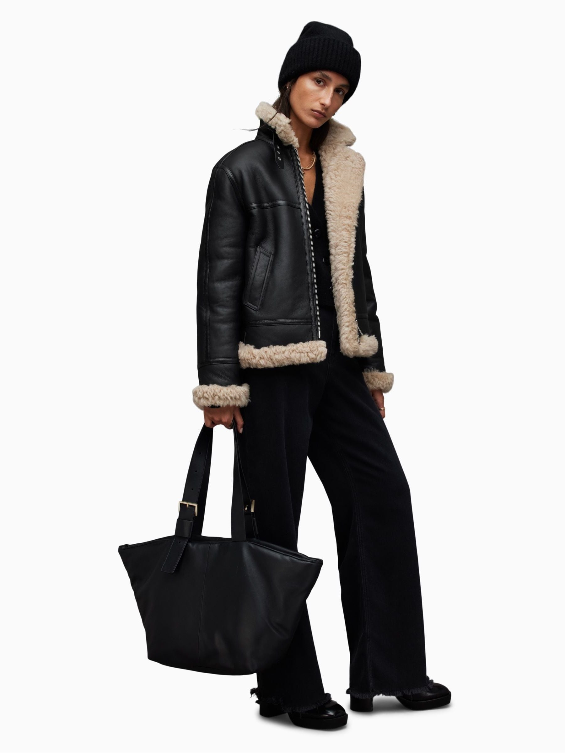 Buy AllSaints Lorel Black Flying Jacket from Next Luxembourg