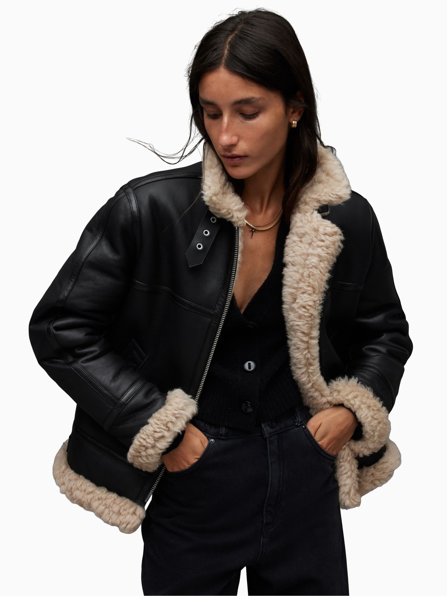 Buy AllSaints Lorel Black Flying Jacket from Next USA