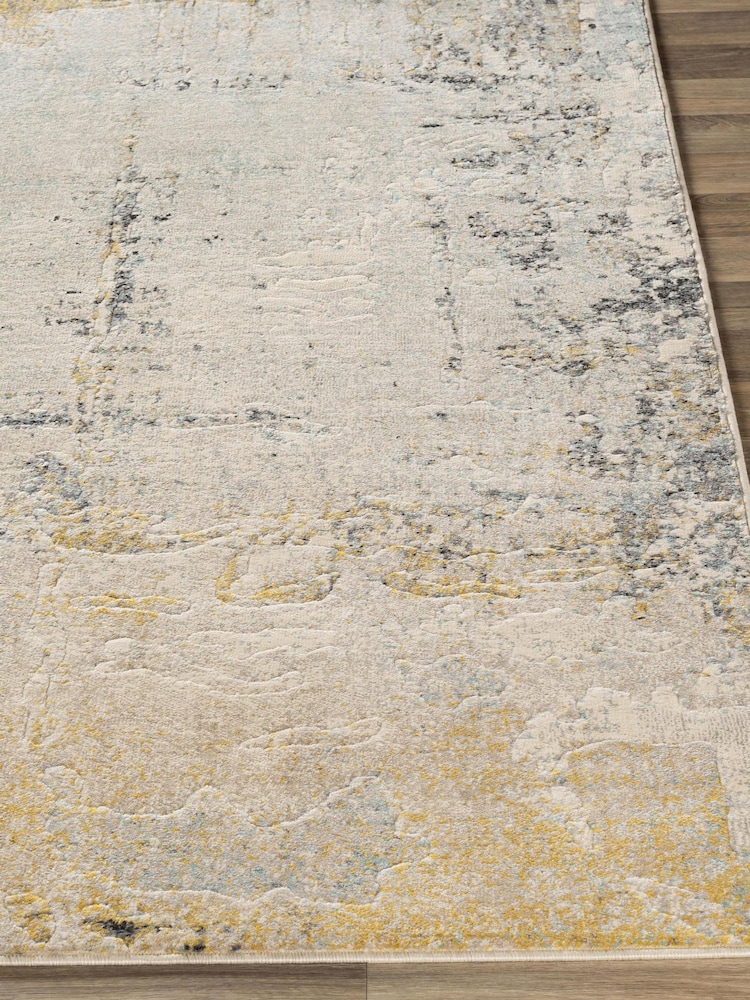 LIVABLISS Yellow City Abstract Modern Marble Runner - Image 2 of 7