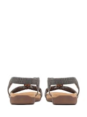 Pavers Pewter Flat Strappy Sandals - Image 4 of 6