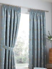 Curtina Blue Juliette Pencil Pleat Curtains - Image 1 of 4