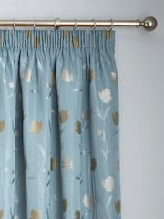 Curtina Blue Juliette Pencil Pleat Curtains - Image 2 of 4