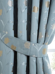 Curtina Blue Juliette Pencil Pleat Curtains - Image 3 of 4