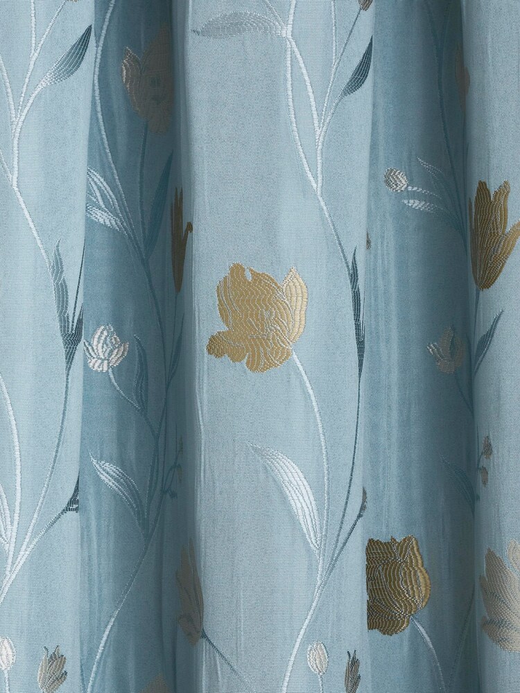 Curtina Blue Juliette Pencil Pleat Curtains - Image 4 of 4