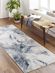 LIVABLISS Blue Jolie Abstract Moderne Marble Runner - Image 1 of 6