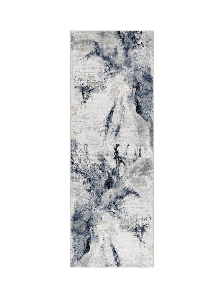 LIVABLISS Blue Jolie Abstract Moderne Marble Runner - Image 2 of 6 LIVABLISS Blue Jolie Abstract Moderne Marble Runner - Image 2 of 6