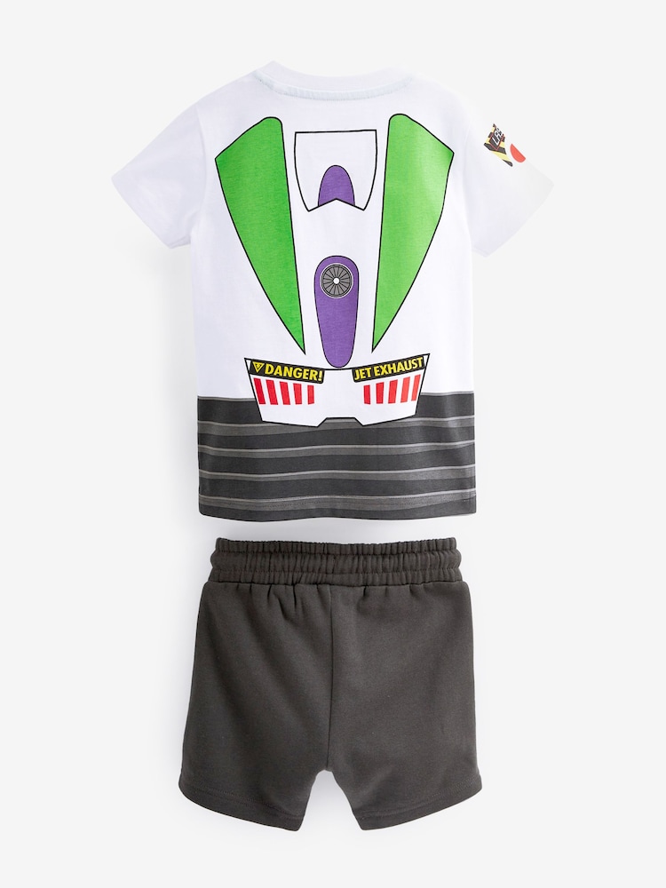 Grey and White Toy Story Buzz Lightyear Short Sleeve T-Shirt and Short Set (3mths-8yrs) - Image 2 of 2