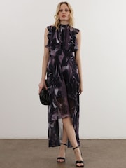 Religion Purple High Low Eclipse Maxi Dress with Ruffle Sleeve - Image 3 of 7