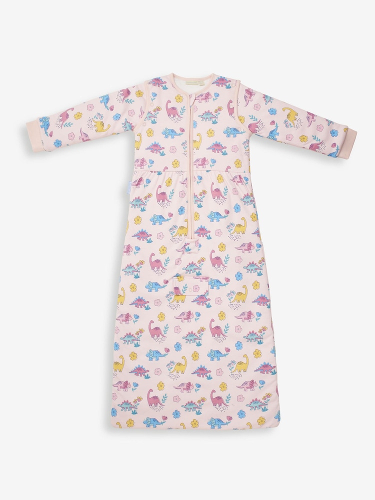 JoJo Maman Bébé Pink Dino 2.5 Tog Travel Toddler Sleeping Bag - Image 1 of 3