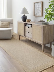 LIVABLISS Beige Indoor / Outdoor Mirage Cottage Fringe Jute Look Runner - Image 1 of 6