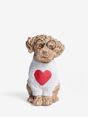 Natural Charlie the Cockapoo Dog Ornament with Heart Jumper - Image 2 of 4