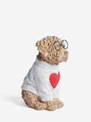 Natural Charlie the Cockapoo Dog Ornament with Heart Jumper - Image 3 of 4