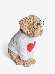 Natural Charlie the Cockapoo Dog Ornament with Heart Jumper - Image 4 of 4